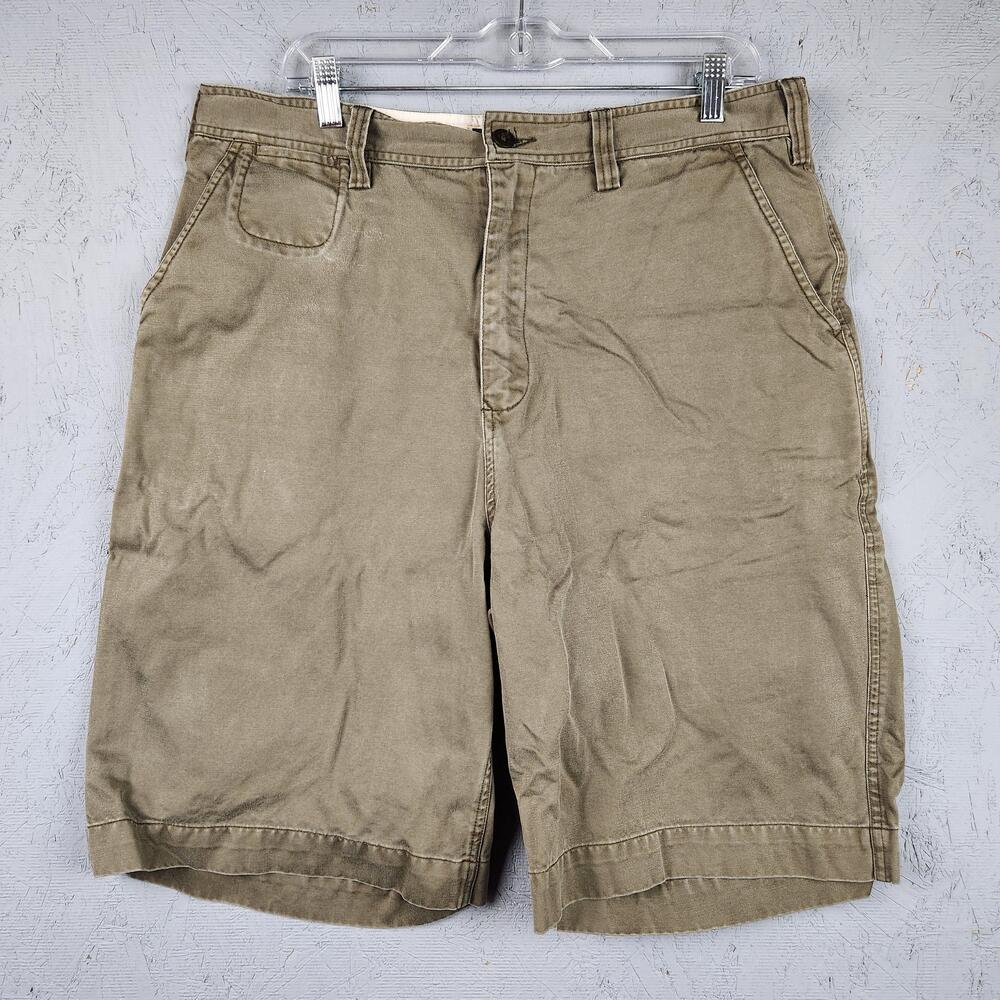 Vintage Gap Shorts Mens 35 Khaki Cotton Chino Flat Front Casual Walking Summer